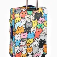 Чехол для чемодана &laquo;Котики&raquo;, 28", разноцветный