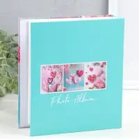 Фотоальбом на 100 фото 13х18 см "Сердца на веревочках" в коробке 5х18х20,5 см