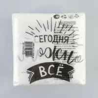 Салфетки бумажные однослойные "Сегодня можно всё", 24х24 см, набор 100 шт.