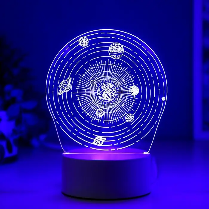 Светильник 3D RISALUX &laquo;Космос&raquo;, LED-ночник, RGB, от сети, 9.5&times;13&times;17.5 см
