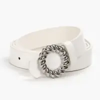 Ремень женский, 2.3&times;107 см, декоративная металлическая пряжка, белый