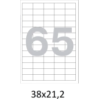 Этикетки самоклеящиеся кауч.к 38х21,2 65шт/л А4(100л/уп)