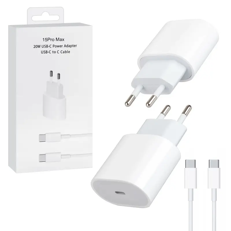 Сетевое зарядное устройство с кабелем Type-C на Type-C 20W iPh 15 (NO Logo)