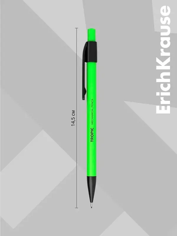 Карандаш механический ErichKrause. Tropic, толщина грифеля 0.5 мм, НВ, МИКС