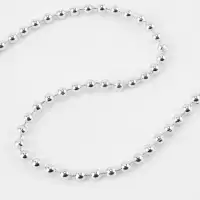 Бусы на нитях, 4 мм, 9&plusmn;1 м, цвет серебряный