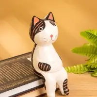 Сувенир «Кот сидячий», 5×6×14 см, дерево, коричневый