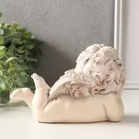 Фигурка гипс &laquo;Ангел на локтях&raquo; 11&times;18&times;9 см, состаренный эффект, слоновая кость