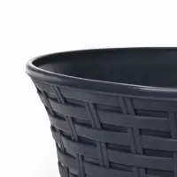 Кашпо для цветов &laquo;Ротанг&raquo;, 6.1 л, d=25.5 см, h=18.9 см, пластиковое, с поддоном, серое