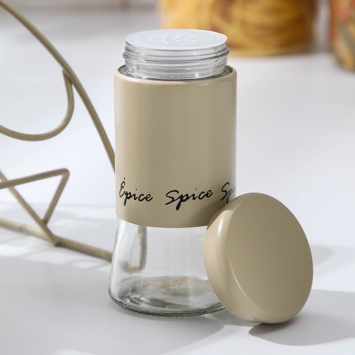 Набор банок стеклянных для сыпучих продуктов «Стиль», 20×16×17 см, на подставке, 6 шт, цвет МИКС