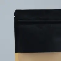 Пакет Zip-lock Крафт с прямоугольным окном, черный,12&times;20&times;4 см
