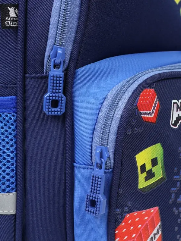 Рюкзак школьный, с эргономичной спинкой &laquo;Пиксели&raquo;