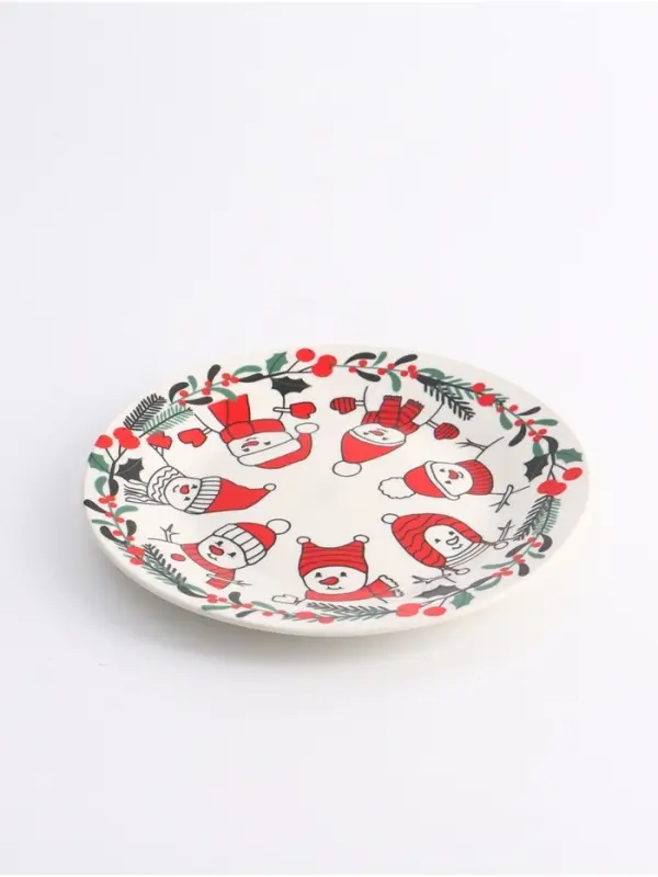 Тарелка новогодняя плоская &laquo;Новогодний хоровод&raquo;, d=20 см