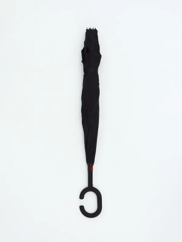 Зонт - наоборот &laquo;Однотон&raquo;, механический, 8 спиц, R=53/61 см, d=106 см, чёрный