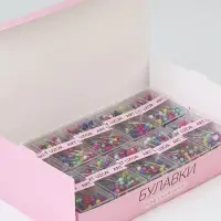 Булавки портновские, 35 мм, 100 шт., разноцветные