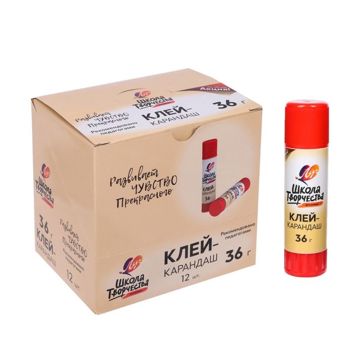 Клей-карандаш PVP 36 г Луч  Клей-карандаш PVP 36 г Луч "Школа творчества"