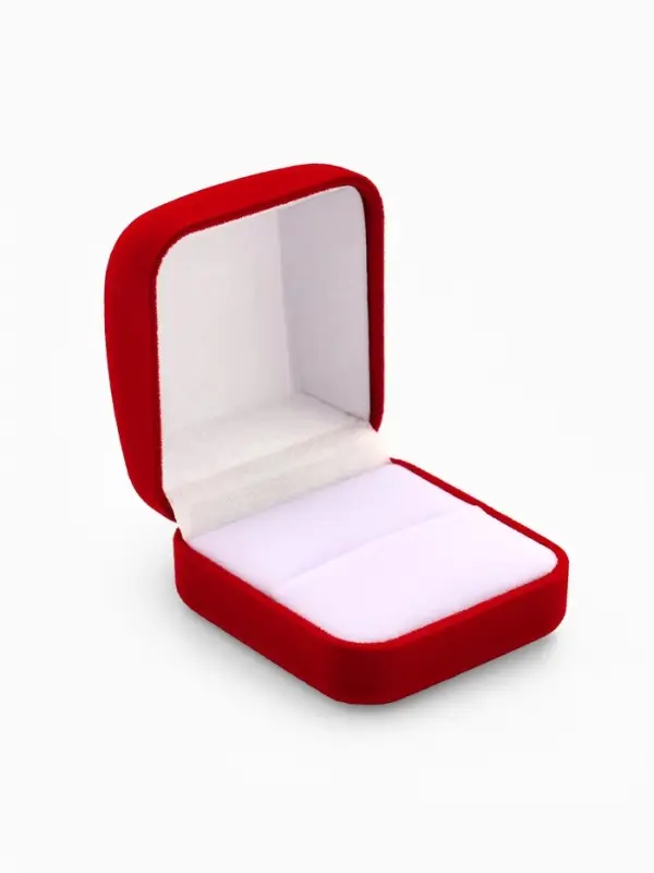 Футляр под кольцо, серьги &laquo;Классический&raquo;, бархатный, 5&times;5.5 см, красный
