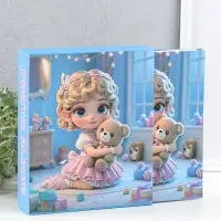 Фотоальбом на 80 фото 10х15 см "Малышка в розовом платье, с мишкой" в коробке 5х19х22,8 см   1096272