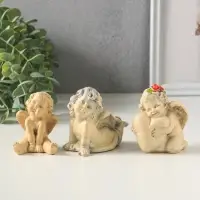 Набор фигурок 3 шт. &laquo;Милые ангелочки&raquo;, гипс, 6 см, слоновая кость
