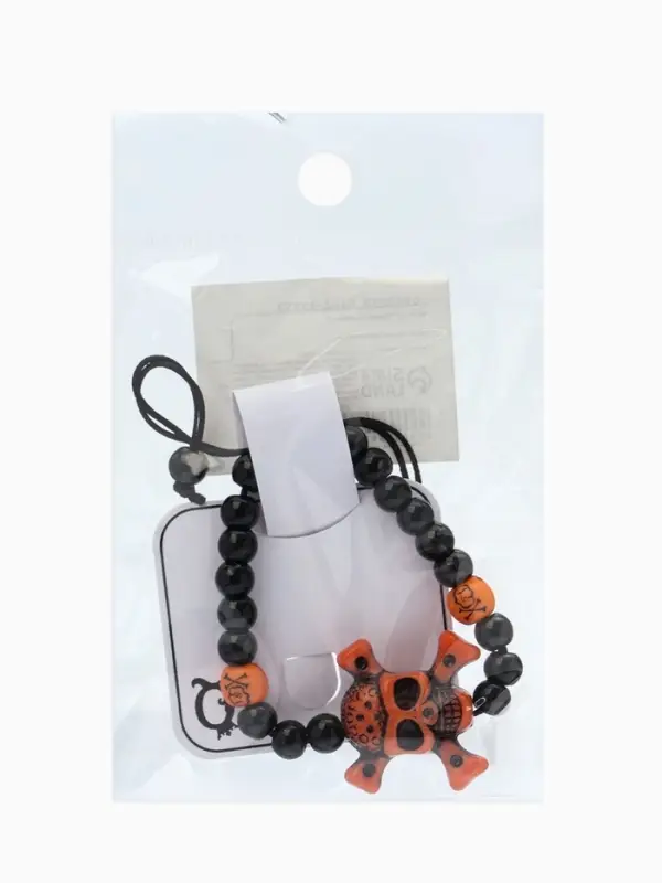 Браслет из бусин &laquo;Череп с костями&raquo;, d=6 см, чёрный, коричневый