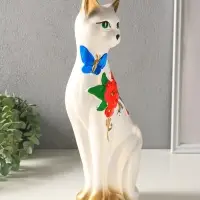 Копилка для денег &laquo;Кошка Светлана&raquo;, гипс, белая, 36&times;15&times;11 см