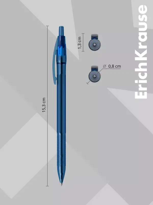 Ручка шариковая автоматическая ErichKrause R=301 Matic Original, узел 1 мм, синяя