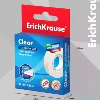 Набор из клейких лент ErichKrause Clear, 12 мм &times; 33 м, прозрачная