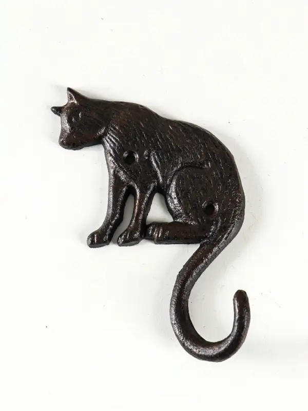 Настенный крючок декоративный &laquo;Кошечка&raquo;, чугун, 9&times;3&times;18 см