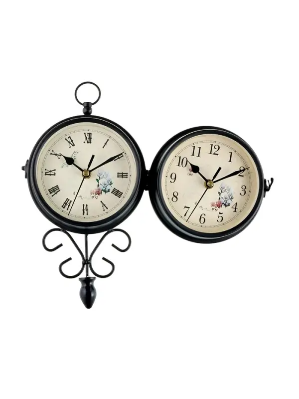 Часы настенные интерьерные &laquo;Весенние&raquo;, двусторонние, на подвесе, плавный ход, 34.5&times;22 см, d=11 см, от батареек 2&times;АА