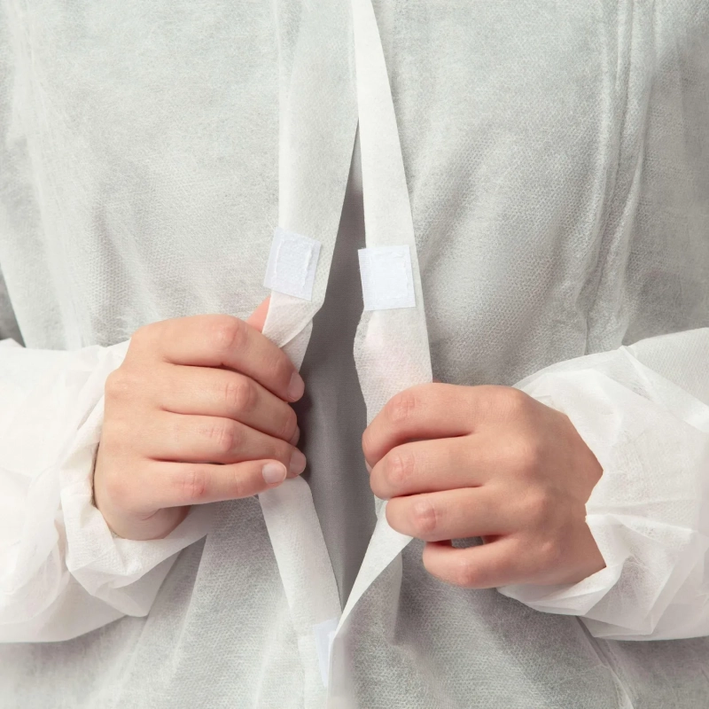 Халат н/с процед, рук.рез, на липуч, XL, дл.110см, пл 17, белый, 10шт/уп