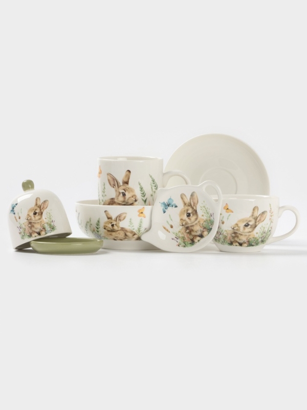 Кружка Доляна «Зайка», 330 мл, фарфор, белая