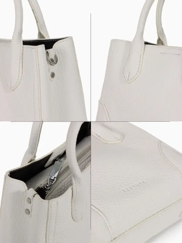 Сумка женская тоут TEXTURA на молнии, 25&times;7&times;21 см, однотонная, белая