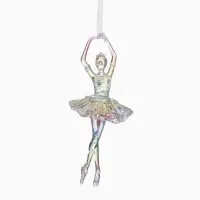 Ёлочная игрушка &laquo;Зимнее волшебство. Балерина пышная юбка перелив&raquo; пластик, 17&times;7.5 см, прозрачный