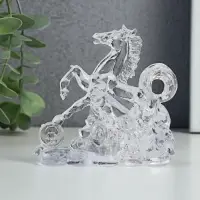 Фигурка светящаяся RISALUX «Конь на монетах» LED, RGB 3хLR1130 прозрачный 10х4,5х9,5 см