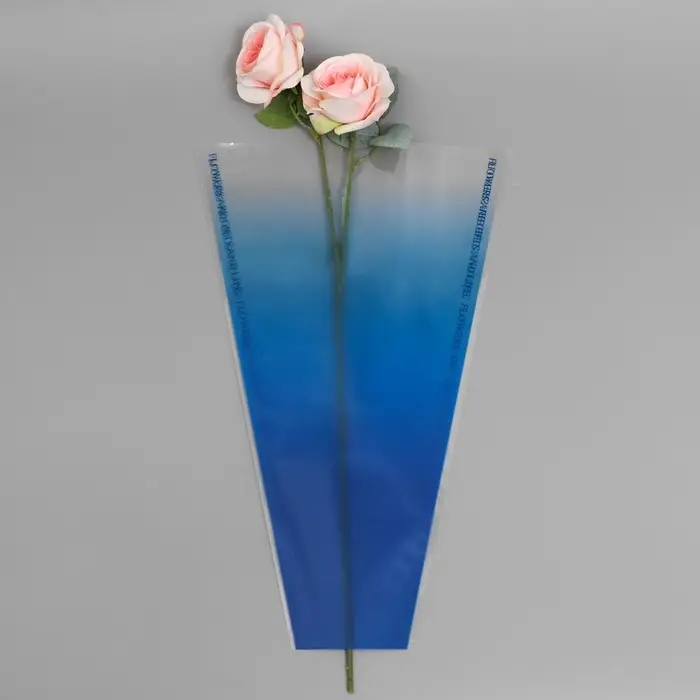 Пакет конус для цветов, «Переход», 29+10×45 см, королевский синий Пакет конус для цветов, «Переход», 29+10×45 см, королевский синий