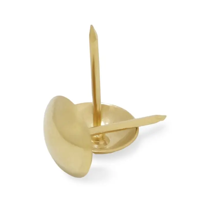 Гвозди ТУНДРА, декоративные, обивочные, 10×18.5 мм, золото, 100 шт. Гвозди ТУНДРА, декоративные, обивочные, 10×18.5 мм, золото, 100 шт.