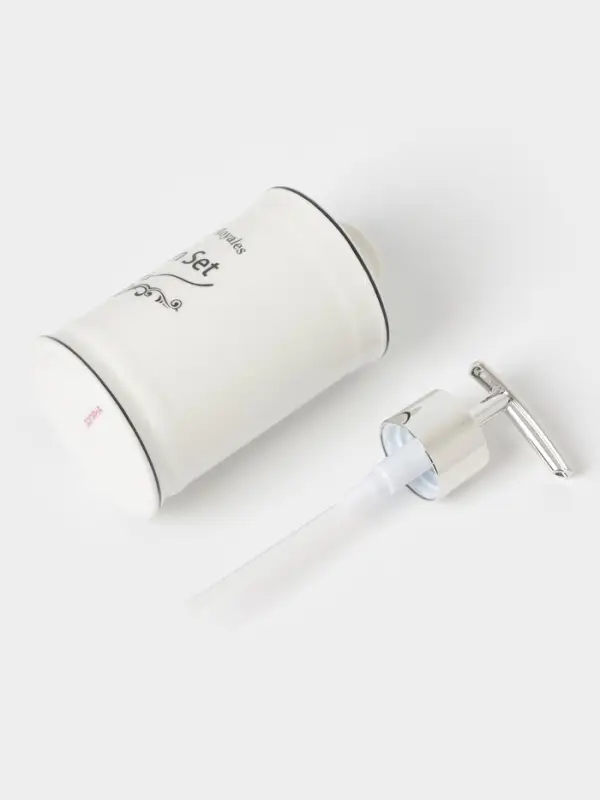 Аксессуары для кухни Доляна &laquo;Уют&raquo;, 4 предмета, дозатор 300 мл, мыльница, подставка для губки, подставка для ложки, белые