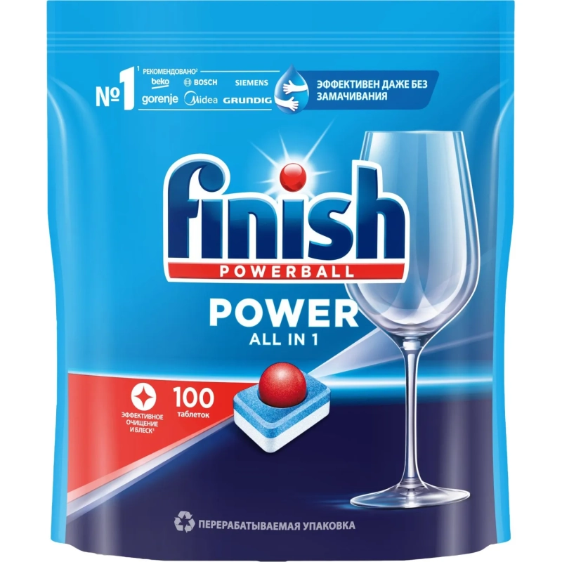 Таблетки для ПММ Finish Power 100шт/уп