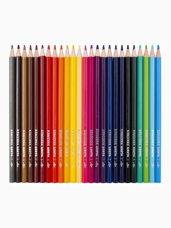 Карандаши 24цв, Луч, дерево, заточ, шестигр, с точилкой, в тубусе