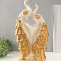Фигура гипс &laquo;Две Жар-птицы&raquo;, белый с золотом, 55&times;30&times;14 см