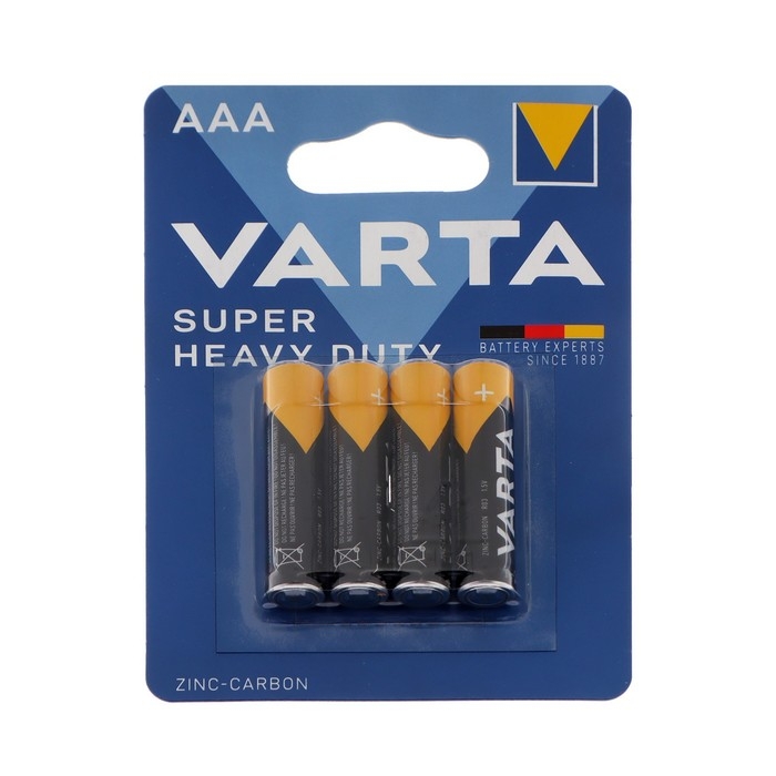 Батарейка солевая Varta SuperLife, AAA, R03-4BL, 1.5В, блистер, 4 шт. Батарейка солевая Varta SuperLife, AAA, R03-4BL, 1.5В, блистер, 4 шт.