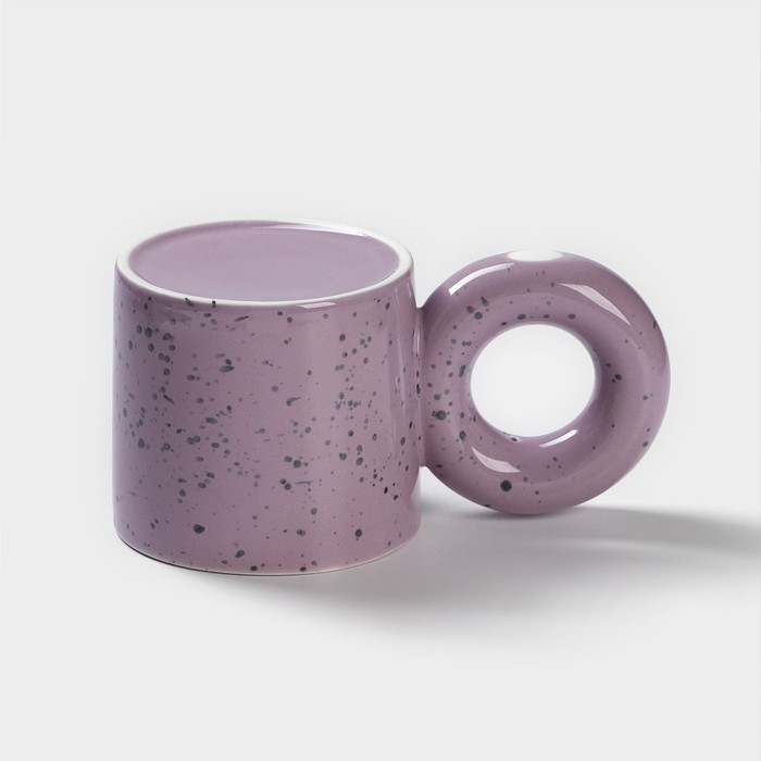 Кружка керамическая «Бублик», 300 мл, цвет сиреневый Кружка керамическая «Бублик», 300 мл, цвет сиреневый