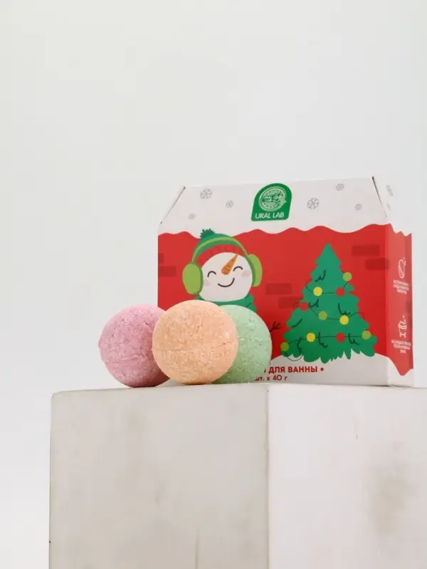 Бомбочки для ванны в домике «Снеговик», набор 6 шт х 40 г, URAL LAB Бомбочки для ванны в домике «Снеговик», набор 6 шт х 40 г, URAL LAB