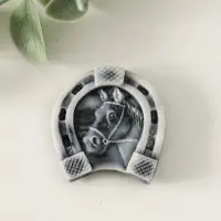 Магнит на холодильник &laquo;Подкова с головой лошади&raquo;, 3 см