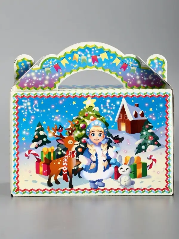 Подарочная новогодняя коробка «Яркий Новый год», Чемоданчик средний 20×12×19 см Подарочная новогодняя коробка «Яркий Новый год», Чемоданчик средний 20×12×19 см