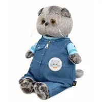 Мягкая игрушка "Кот Басик в комбинезоне "Деним", 22 см Ks22-296 Мягкая игрушка "Кот Басик в комбинезоне "Деним", 22 см Ks22-296