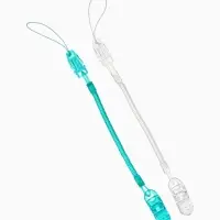 Держатель для соски - пустышки, пружинка, 2 шт., прозрачный, бирюзовый, Крошка Я