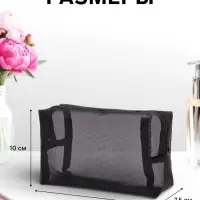 Косметичка Classic, полупрозрачная, на молнии, чёрная