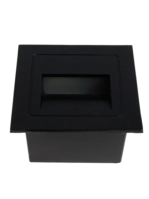 Встраиваемый светильник для лестницы, IP65, 3 Вт, 6500К, 68&times;68 мм, квадратный, чёрный, свечение холодное белое