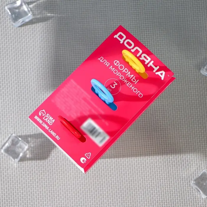 Форма для мороженого Доляна &laquo;Симпл&raquo;, 11&times;11&times;6.5 см, 3 ячейки, прозрачная