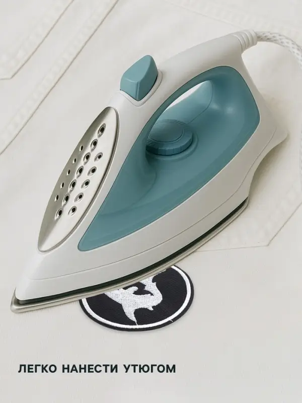 Термоаппликация «Акула», d=7.9 см, фасовка 10 шт., чёрная, белый